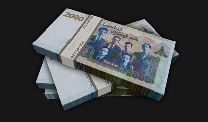 Algeria Dinar money banknotes pack 3d illustration