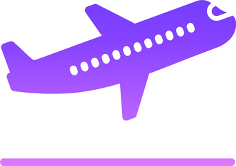 Flying Airplane Glyph Gradient