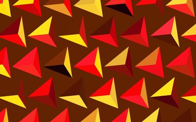 Dark Red, Yellow vector texture with triangular style.