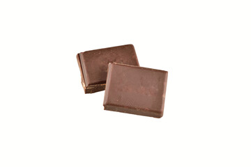 Chocolate Cube Isolated on White Background with Clipping Path