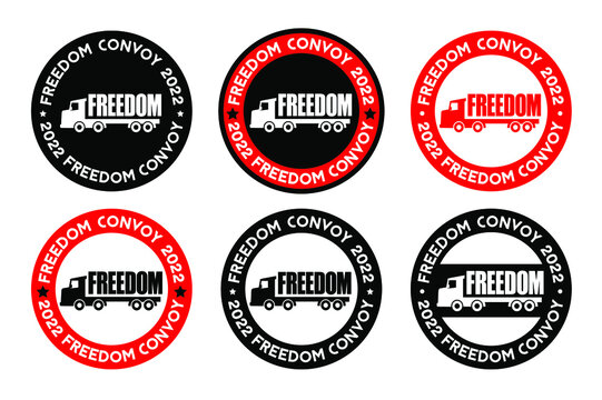 Freedom convoy 2022 symbol icon. Design for posters, t shirt, stickers, banners, logo, emblem, badge. Convoi de la liberté