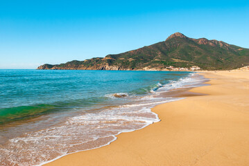 Sardegna, splendida spiaggia di Portixeddu, vicino a Fluminimaggiore, Italia, Europa 