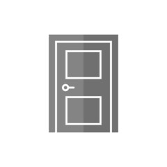 Door grey flat vector icon