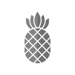 Pineapple grey flat vector icon