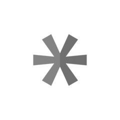 Asterisk grey flat vector icon