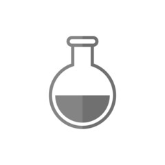 Chemical flask grey flat vector icon