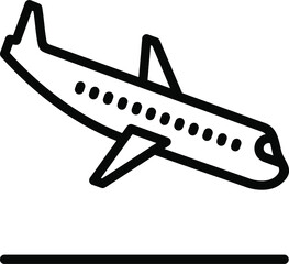 Landing Airplane Line Icon