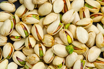 Pistachios texture and background. copy space. Tasty pistachios as background,as pistachios texture.