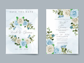 Fototapeta na wymiar Beautiful wedding invitation card template floral design