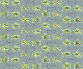 Seamless pattern with repeat unique faces