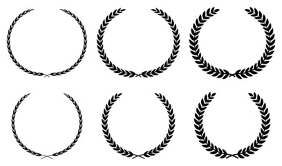 Vector laurel wreath frame icon isolated