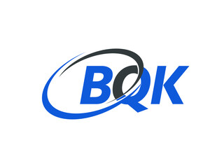 BQK letter creative modern elegant swoosh logo design
