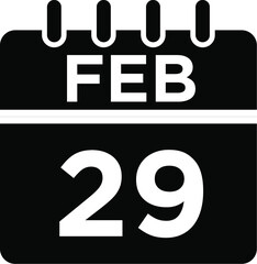 02-Feb - 29 Glyph Icon