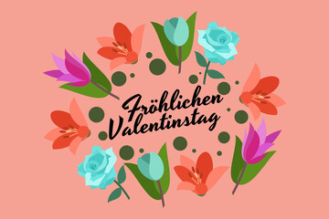 Vector illustration of Happy Valentine's Day. Suitable for greeting card, poster and banner