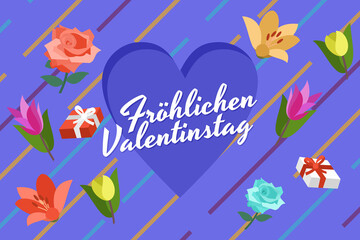 Vector illustration of Happy Valentine's Day. Suitable for greeting card, poster and banner