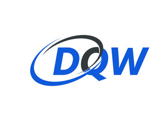 DQW letter creative modern elegant swoosh logo design