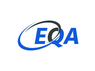 EQA letter creative modern elegant swoosh logo design