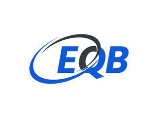 EQB letter creative modern elegant swoosh logo design