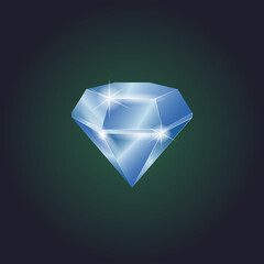 a brilliant diamond on a dark background with highlights of light