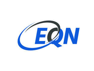 EQN letter creative modern elegant swoosh logo design