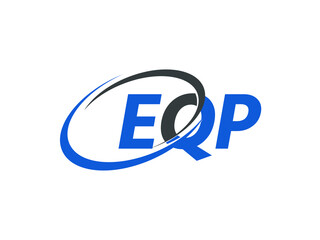 EQP letter creative modern elegant swoosh logo design