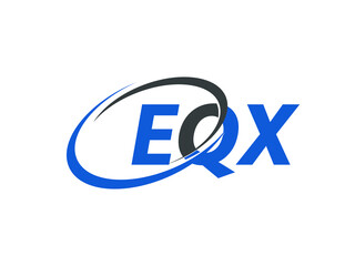 EQX letter creative modern elegant swoosh logo design
