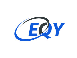EQY letter creative modern elegant swoosh logo design