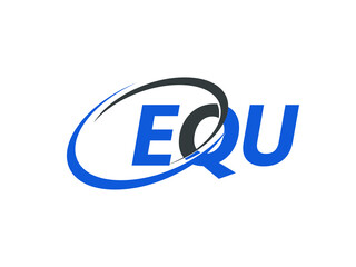 EQU letter creative modern elegant swoosh logo design