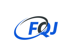 FQJ letter creative modern elegant swoosh logo design