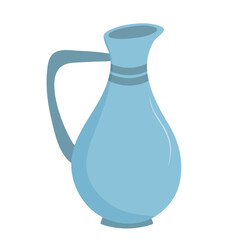 Ceramic jug. Capacity for drink.  Decorative kitchen tool, household utensil.