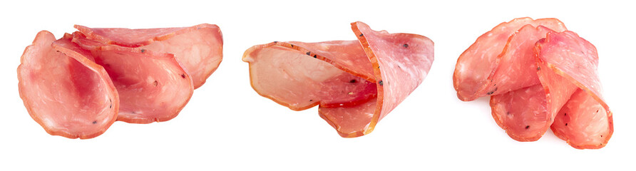 Raw smoked sausage isolated on a white background