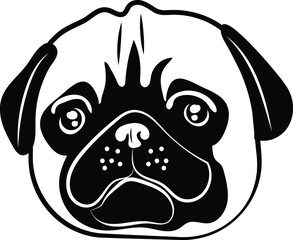 Cute Pug Dog Vector Illustration File