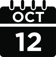 10- Oct - 12 Glyph Icon