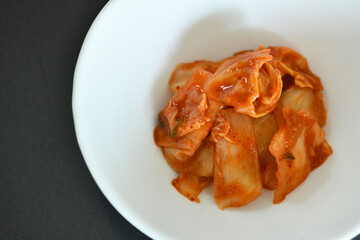 Korean food, Korean kimchi, cabbage kimchi. Red kimchi
