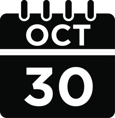10- Oct - 30 Glyph Icon