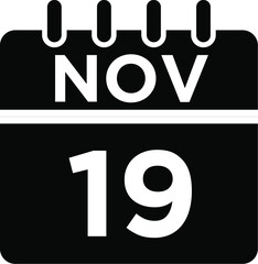11- Nov - 19 Glyph Icon