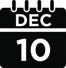 12- Dec - 10 Glyph Icon