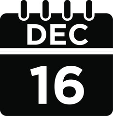 12- Dec - 16 Glyph Icon
