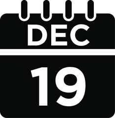 12- Dec - 19 Glyph Icon