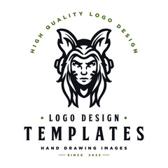 female character vector. logo templates.