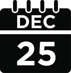 12- Dec - 25 Glyph Icon