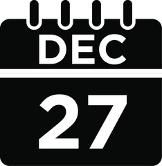 12- Dec - 27 Glyph Icon