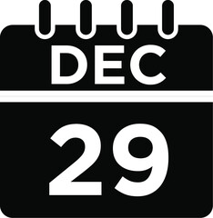 12- Dec - 29 Glyph Icon