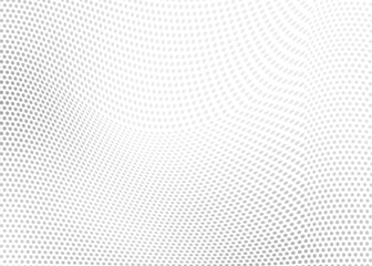 The halftone texture is chaotic monochrome. Abstract black and white waves background of dots. Backdrop for the design of websites, business cards, posters