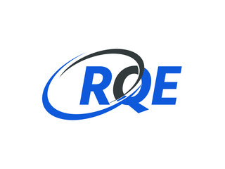 RQE letter creative modern elegant swoosh logo design