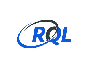 RQL letter creative modern elegant swoosh logo design