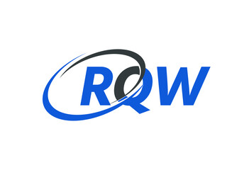 RQW letter creative modern elegant swoosh logo design
