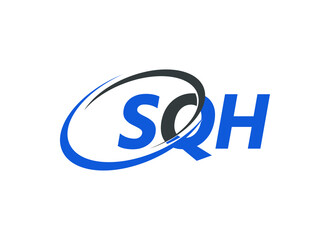 SQH letter creative modern elegant swoosh logo design