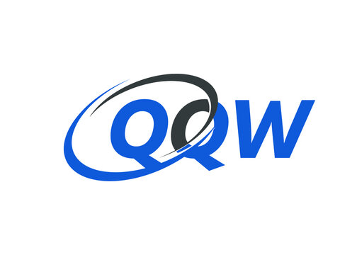 QQW letter creative modern elegant swoosh logo design