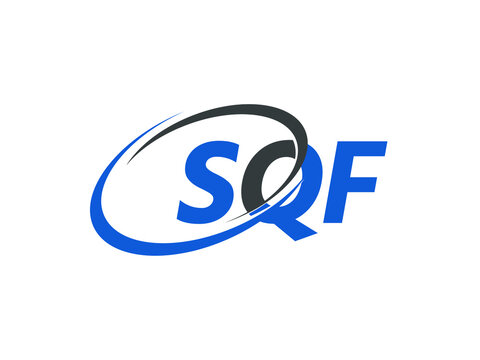 SQF letter creative modern elegant swoosh logo design